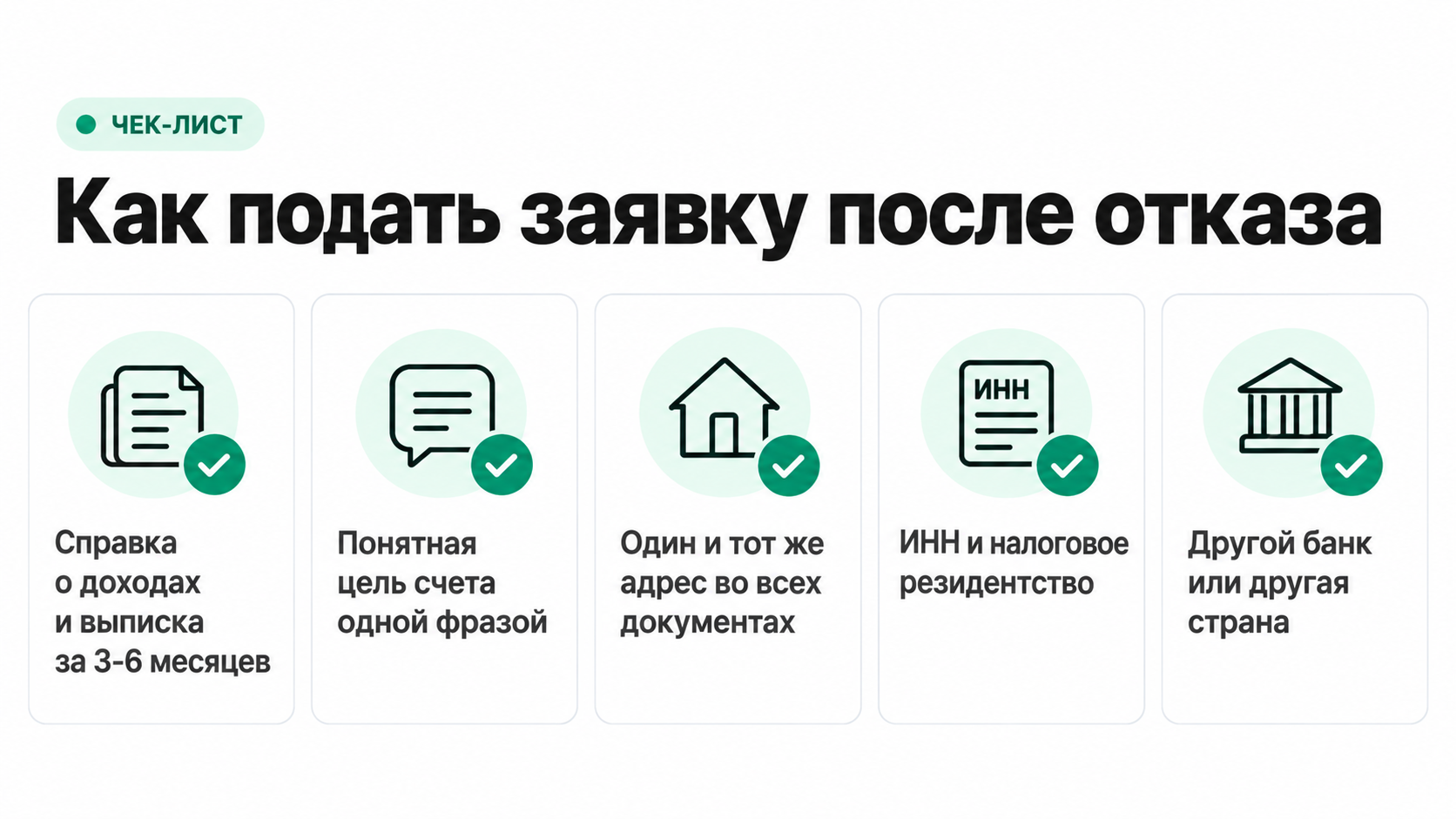 Как подготовить заявку в зарубежный банк после отказа